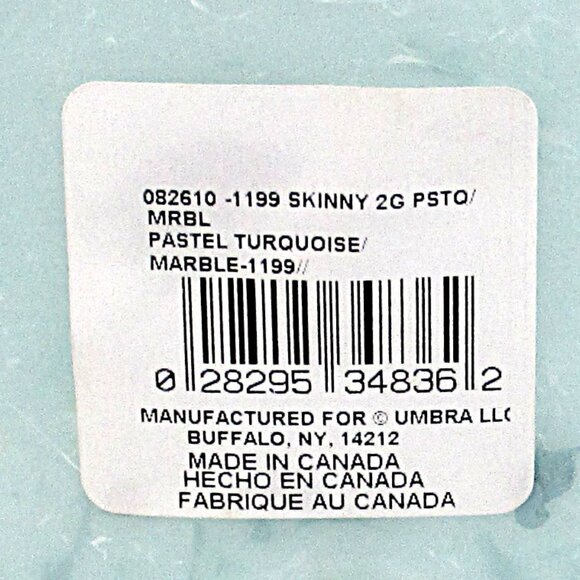 UMBRA PASTEL TURQUOISE MARBLE SKINNY WASTEBASKET - Picture 10 of 11